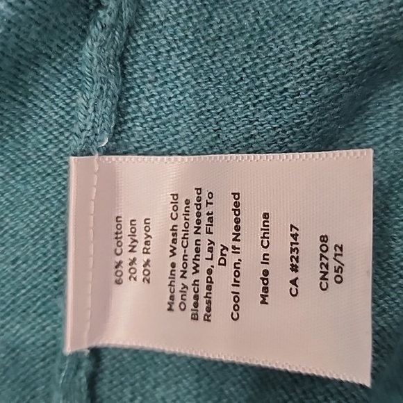 Talbots green open cardigan, size Petite XSP - Picture 4 of 6